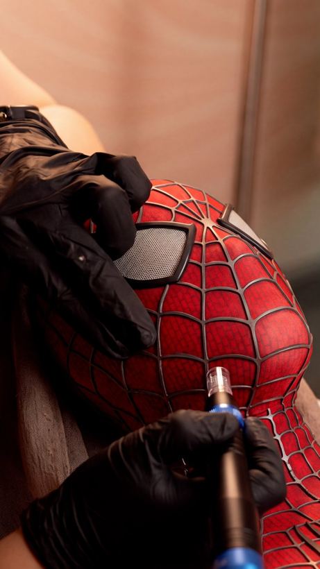 AI Spider-Man facial frame