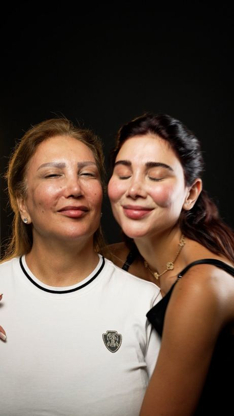 Mother and daughter before